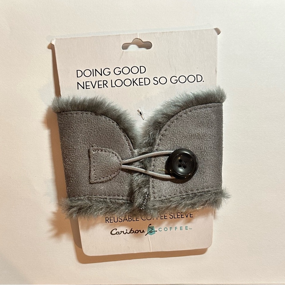 Caribou Coffee Gray Winter/Coat Themed Coffee Sleeve